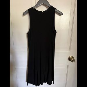 Polo Ralph Lauren Black Dress with Flounced Hem Small